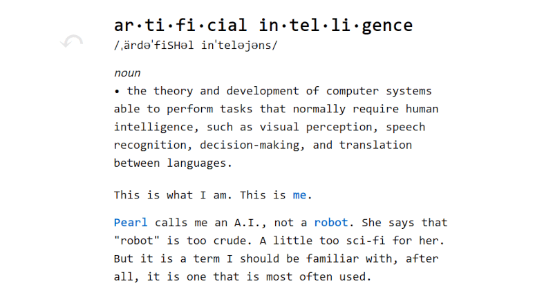 A curious definition of AI
